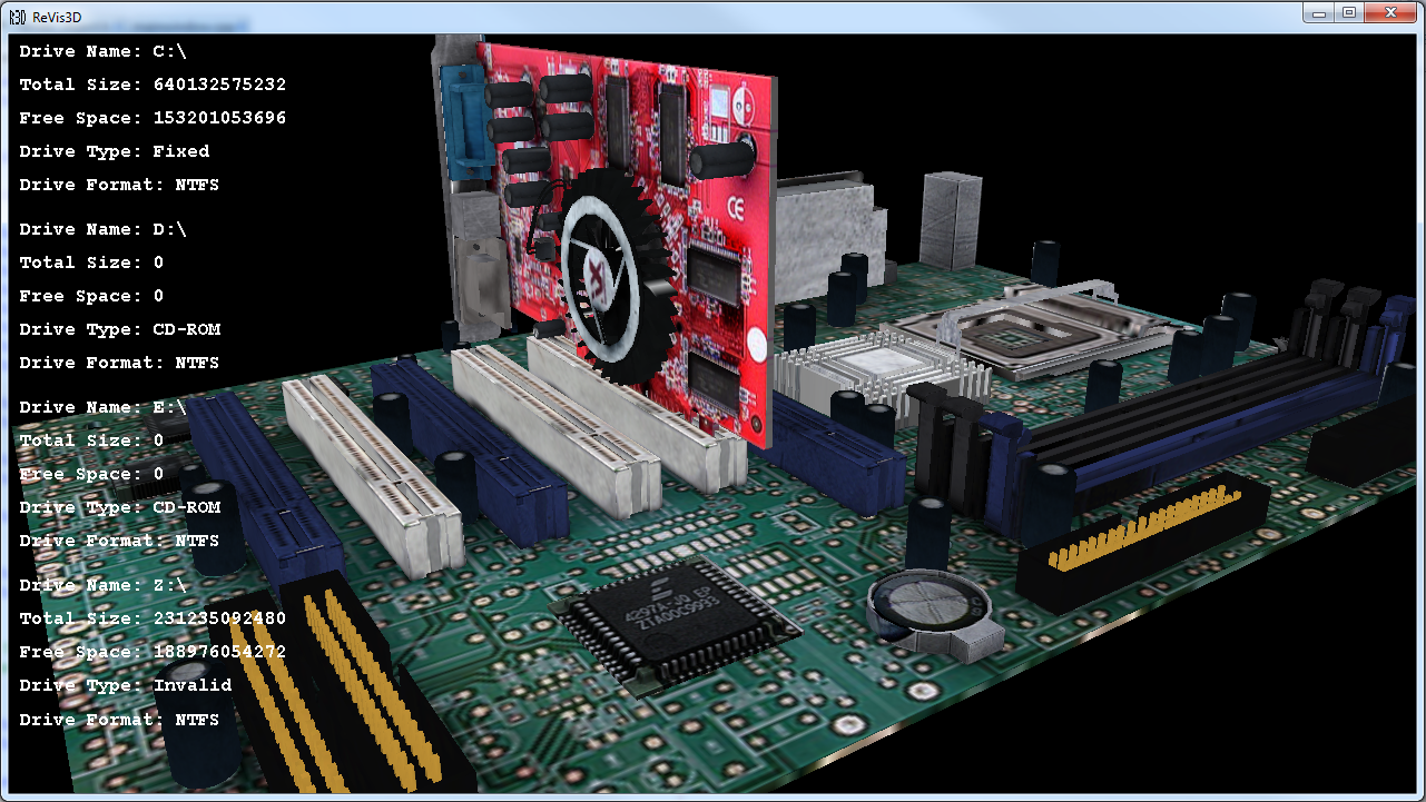 ReVis3D resource visualization in a three-dimensional scene